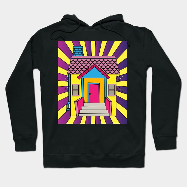 Illustration Dream House Villa Color Effects Hoodie by flofin